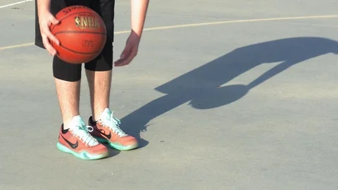 Basketball Alternating Between Hands Stock Footage 74535946