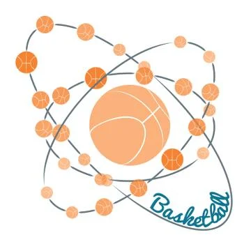 Basketball as an atom movement 스톡 일러스트