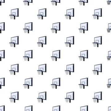 Basketball backboard hoops seamless pattern on white background Illustrazione stock