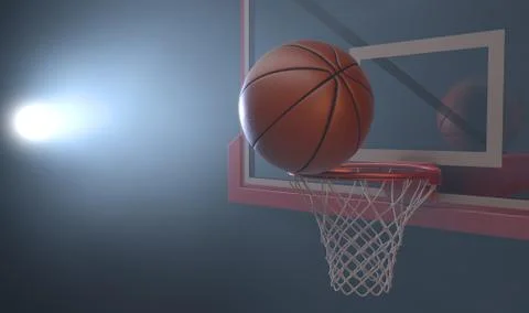 Basketball Balancing On Hoop Stock Illustration