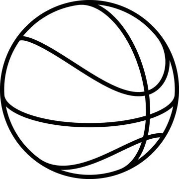 Basketball ball 3d view vector line art icon Stock Illustration