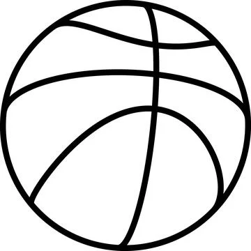 Basketball ball 3d view vector line art icon Illustrazione stock