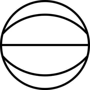 Basketball ball 3d view vector line art icon Stock Illustration