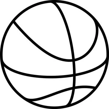 Basketball ball 3d view vector line art icon Stock Illustration