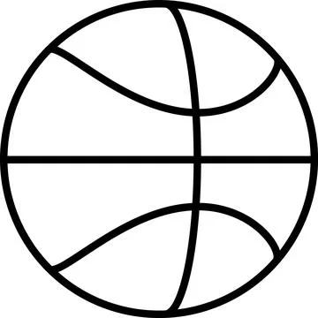 Basketball ball 3d view vector line art icon Stock-Illustration