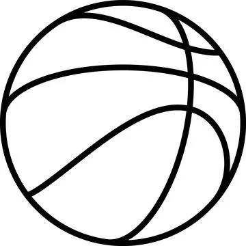 Basketball ball 3d view vector line art icon Illustrazione stock
