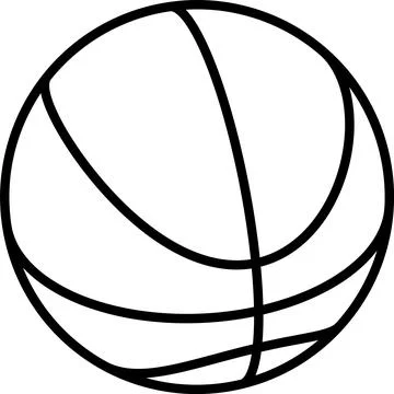 Basketball ball 3d view vector line art icon Illustrazione stock