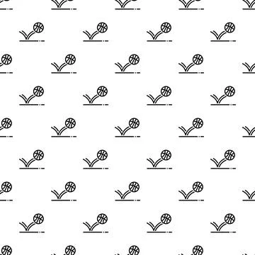 Basketball ball bouncing movement seamless pattern background Stock Illustration
