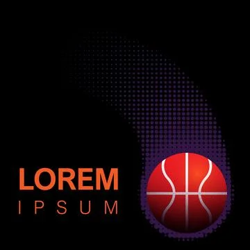 Basketball ball on comic style background poster. Stock Illustration