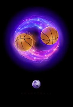 Basketball ball in flames Stock Illustration