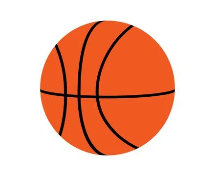 Basketball Ball Flat Design. Isolated sports accessory. Orange colored sphe.. Stock Illustration