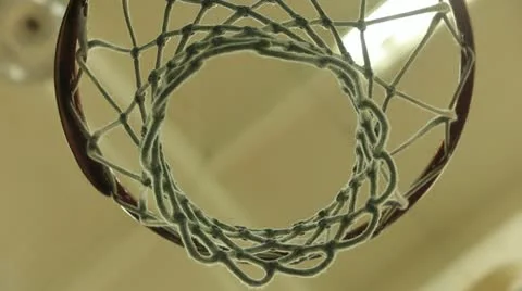 Basketball ball flew into the ring. Stock Footage 22240290