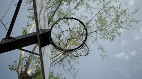 Basketball ball got in the ring Stock Footage 66270051