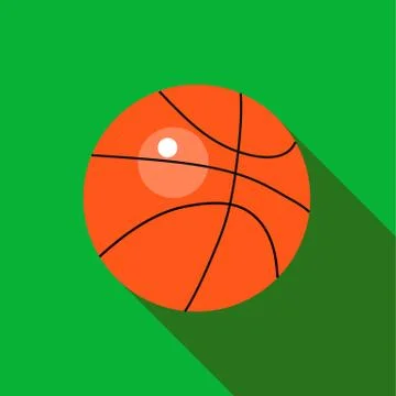 Basketball ball with long shadow Stock Illustration