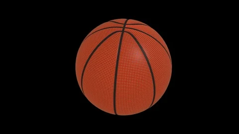 Basketball ball rotates loop on a transparent, 4444 prores footage Stock Footage 115271253