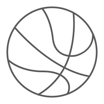 Basketball ball thin line icon, sport and game Stock Illustration