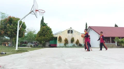 Basketball ball training on ground floor. Basketball player. Workout Stock Footage 223439859