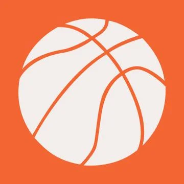 Basketball ball vector clean  logo brand white  lines orange transparent Stock Illustration