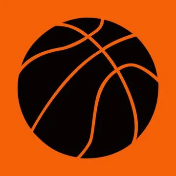 Basketball ball vector design logo mark brand black orange background Stock Illustration