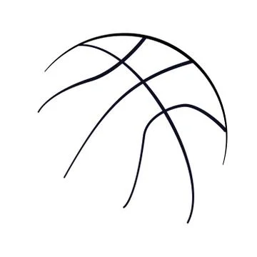 Basketball ball vector design logo brand black only lines sketch Stock Illustration