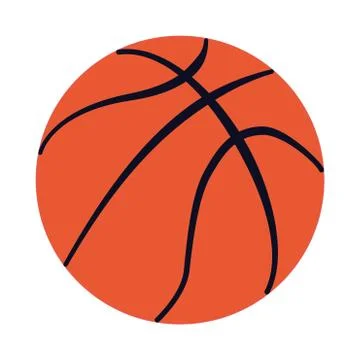 Basketball ball vector isolated simple clean design logo black normal lines o Stock Illustration