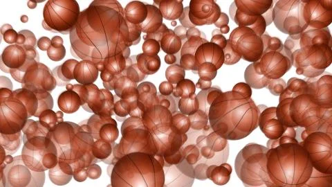 Basketball balls explosion on white background, isolated Stock Illustration