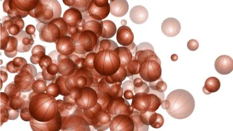 Basketball balls explosion on white background, isolated Stock Illustration