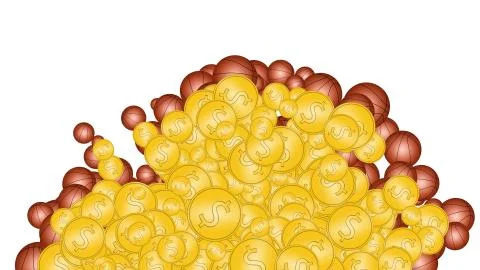 Basketball balls explosion on white background, isolated Stock Illustration