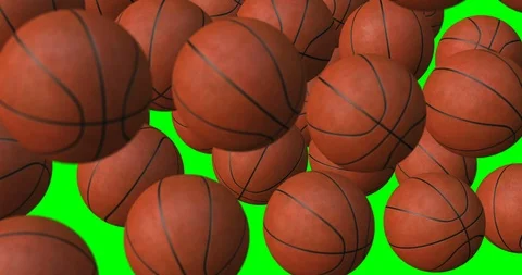 Basketball balls falling slow motion macro Stock Footage 108133142