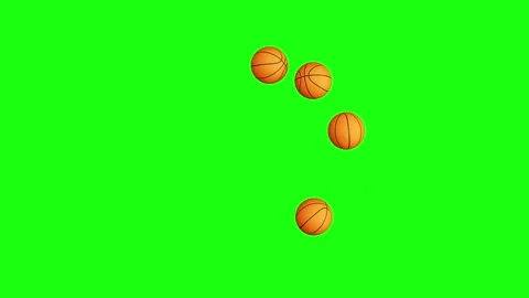 Basketball Balls Loading Spinner, Loop 3D Render Animation on Green Screen Stock Footage 340326236