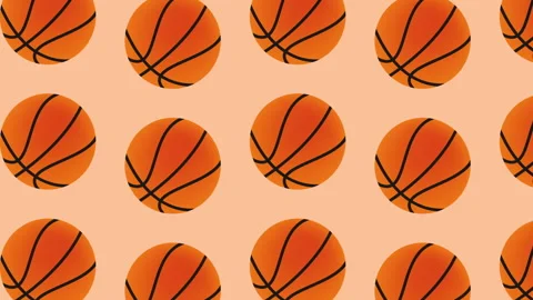 Basketball balls pattern repeat background animation  video footage Stock Footage 313835375