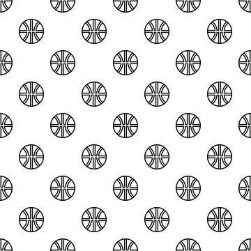 Basketball balls seamless uniform pattern on white background 스톡 일러스트