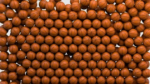 Basketball balls transition – 3d render with alpha channel. Stock Footage 269755385