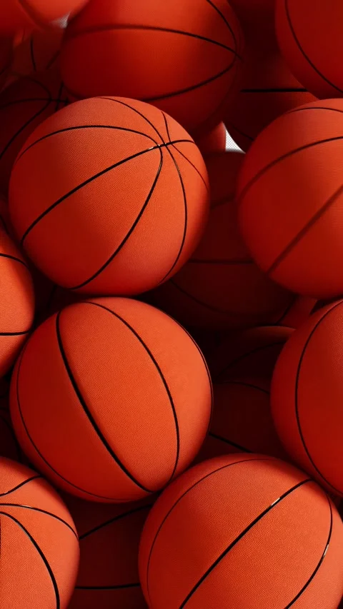 Basketball Balls Vertical Collapse Flow Transition Animation with Alpha Channel. Stock Footage 328215749