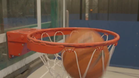 Basketball in Basket Stock Footage 265504431