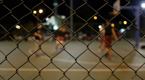 Basketball behind the wire Stock Footage 61162647