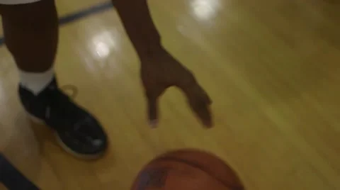 Basketball being Dribbled Slow Motion Stock Footage 47298968