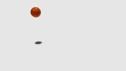 Basketball bouncing across the frame on alpha Stock Footage 334818623