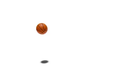 Basketball bouncing across the frame with realistic motion Stock Footage 334818629