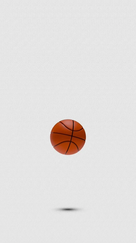 Basketball bouncing and stopping on alpha Stock Footage 334818642