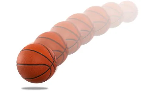 Basketball bouncing leaving a trail Stock Photos