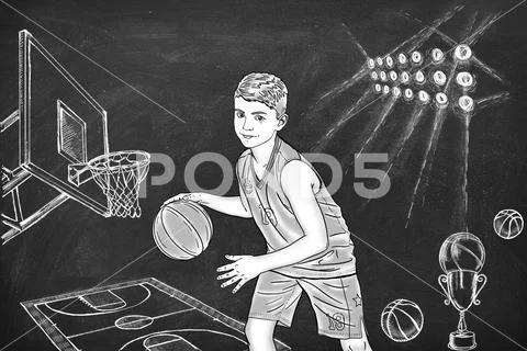 Basketball boy PSD Template