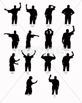 Basketball Call Silhouettes Stock Illustration