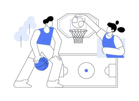 Basketball camp abstract concept vector illustration. Illustrazione stock