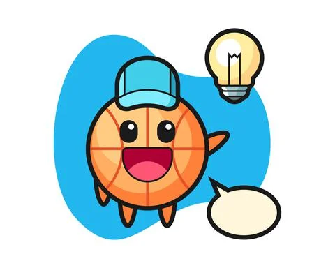 Basketball cartoon getting the idea Stock Illustration