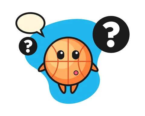 Basketball cartoon with the question mark Stock Illustration