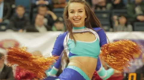Basketball cheerleading Stock Footage 12566870