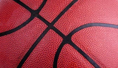 Basketball Close up Partial View Isolated Pebbled Pattern Lines Orange bas... 写真素材