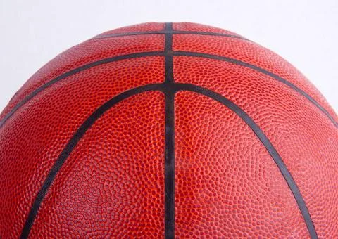 Basketball Close up Partial View Isolated on White Pebbled Pattern Orange ... 写真素材