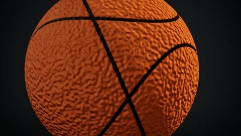 Basketball close-up with textured surface. 3d rendering Stock Footage 340143299